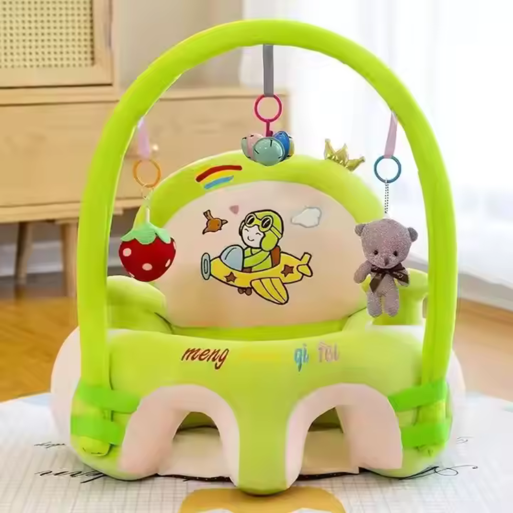 Бебешко столче с арка и играчки – Зелен Самолет
